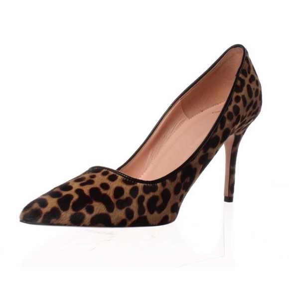 J.Crew 85 Mm Elsie Leopard Rich Mahogany Heel Pump - Picture 9 of 14